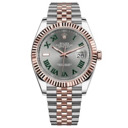 ROLEX OYSTER PERPETUAL DATE  JUST 41 MM GREY DIAL DUAL TONE  JUBLIE BRACELET SWISS ETA 3235 MOVEMENT SUPER MASTER WATCH